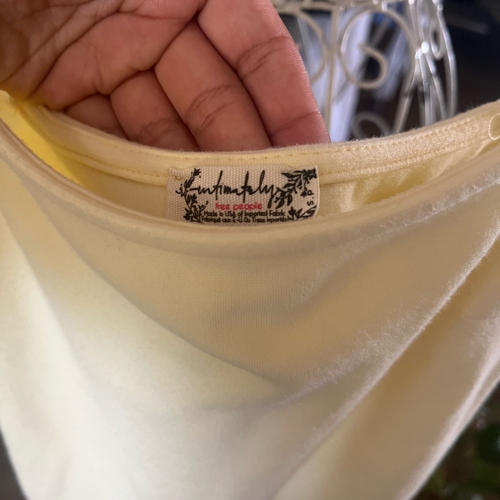 Free People Cream Bodysuit Top
